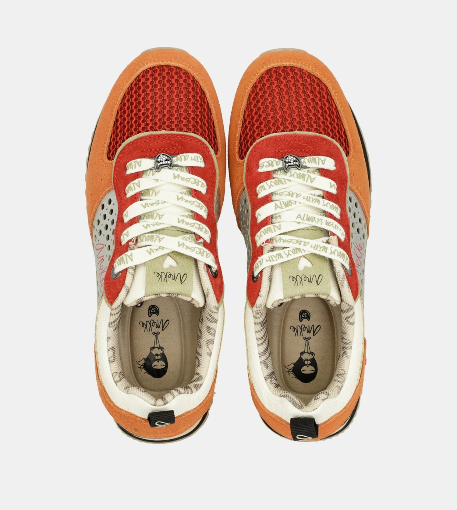 Red platform sneakers