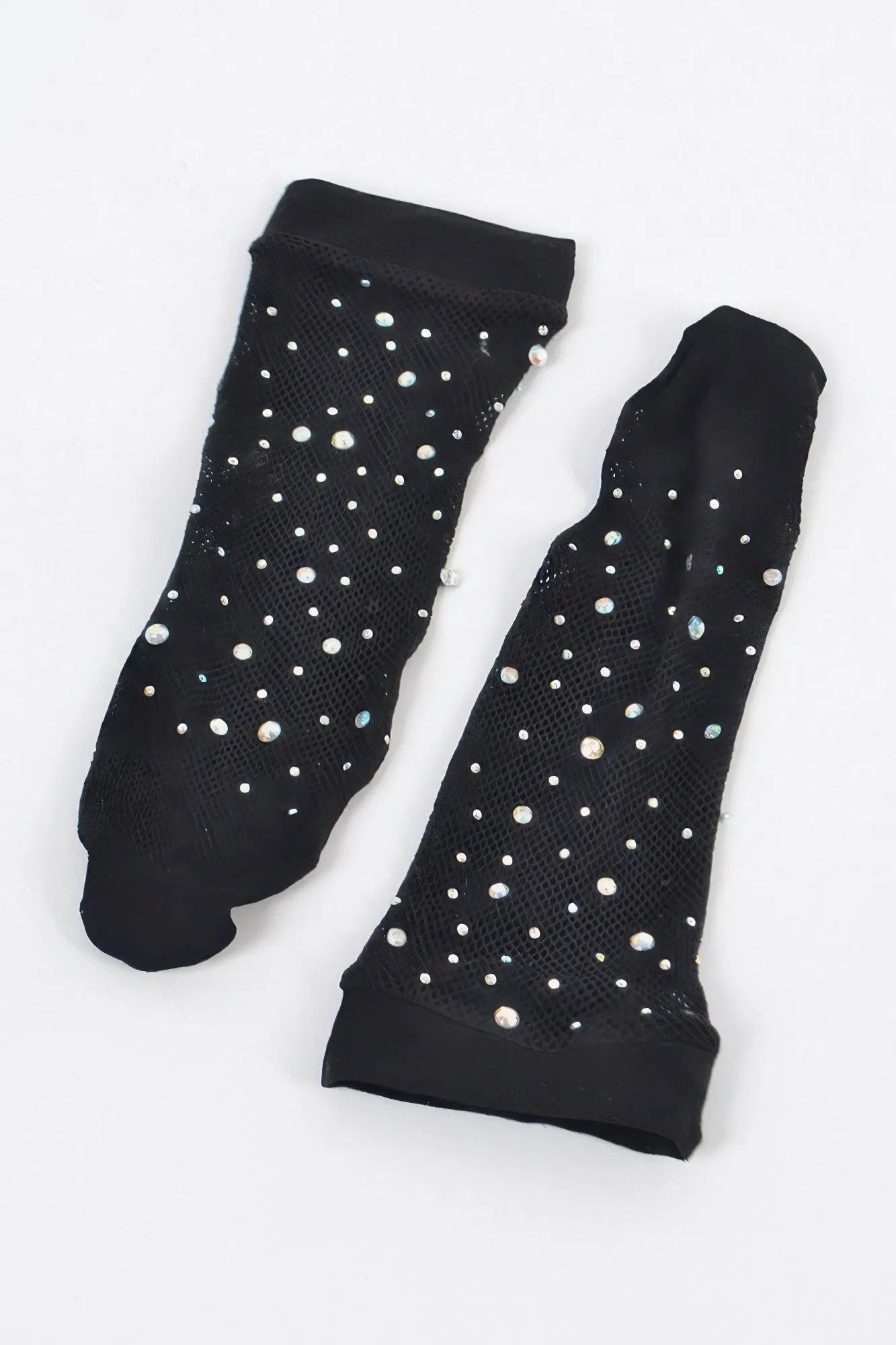 Rhinestone Mesh Socks