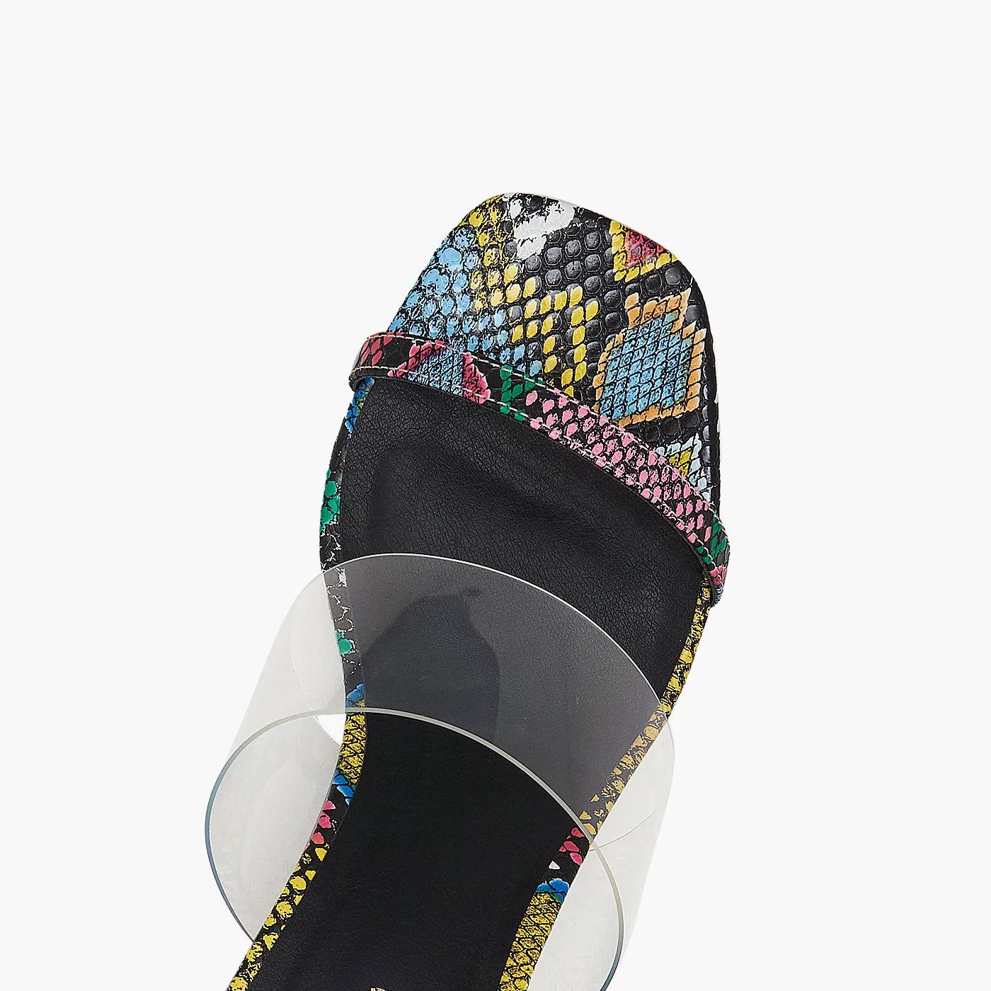 Snake Textured Block Heels