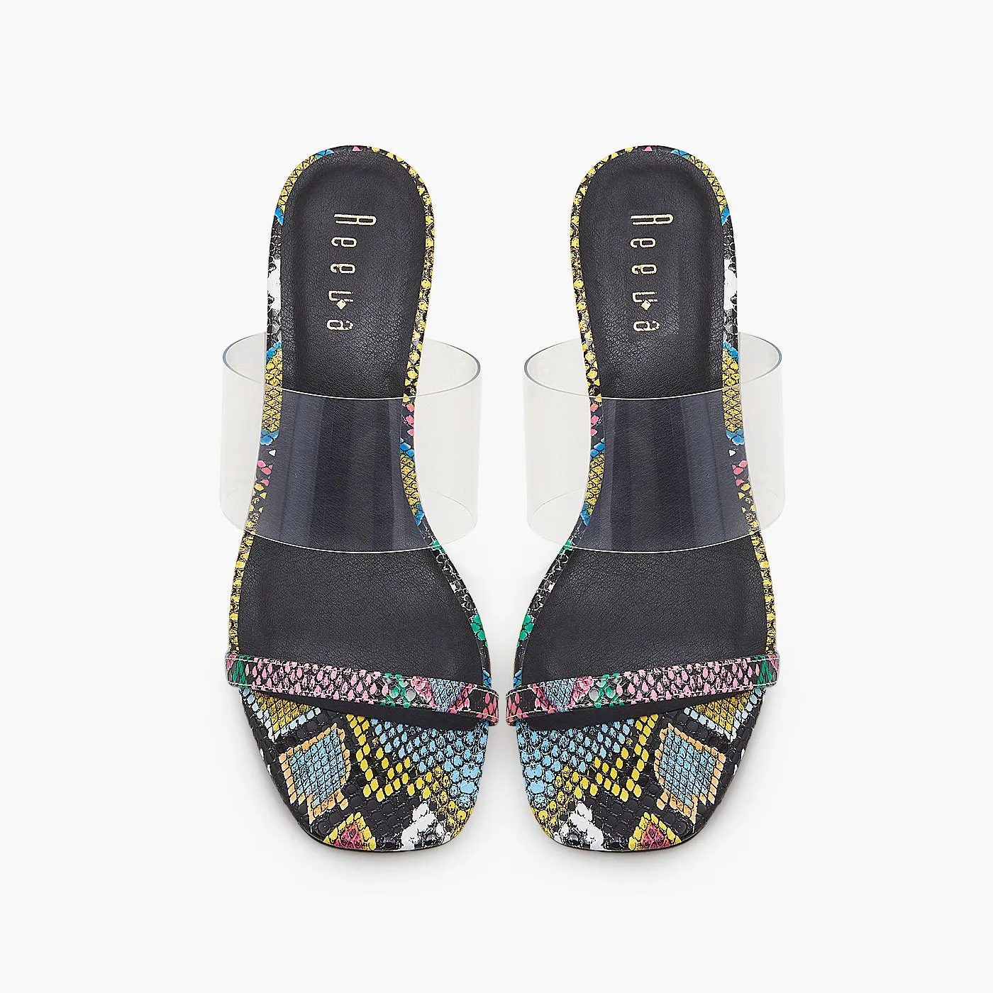 Snake Textured Block Heels