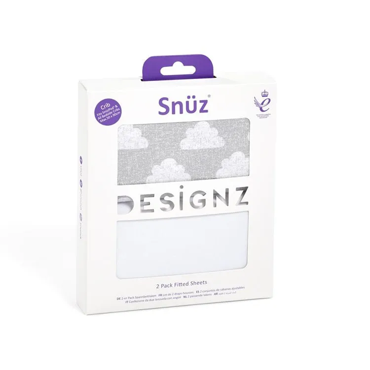 SnuzPod Crib 2 Pack Fitted Sheets - Cloud Nine