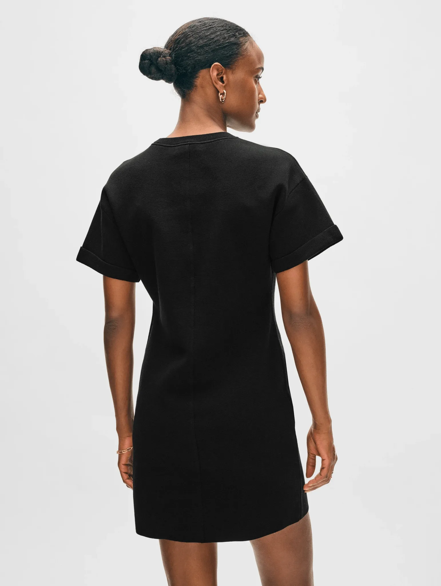 Superfine Organic Cotton Waisted Dress in Black