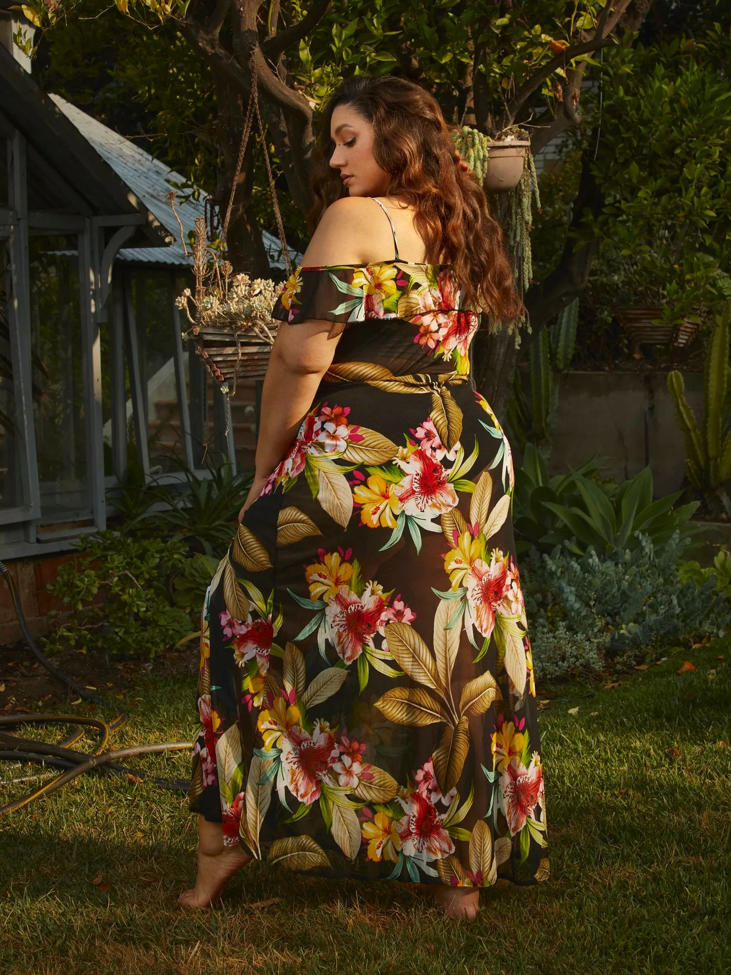 Tamara Palm Print Maxi Dress