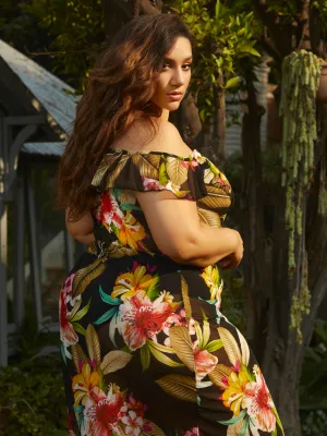 Tamara Palm Print Maxi Dress