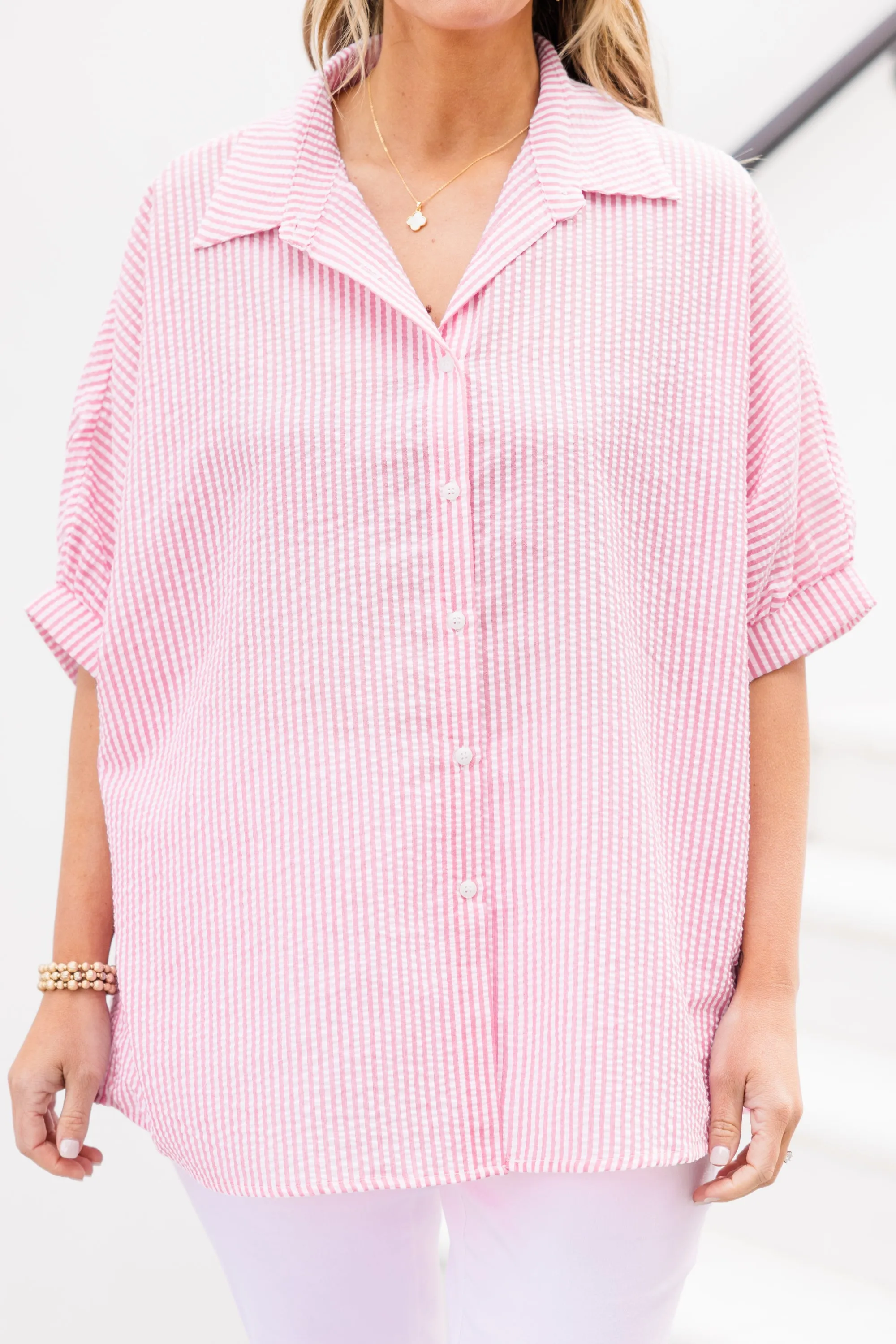 Tangsi Top, Pink Stripe