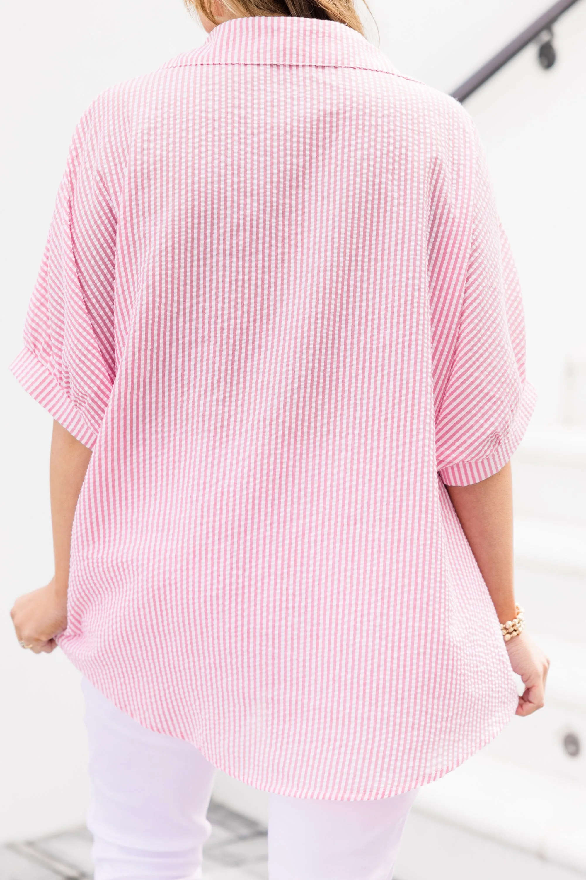 Tangsi Top, Pink Stripe