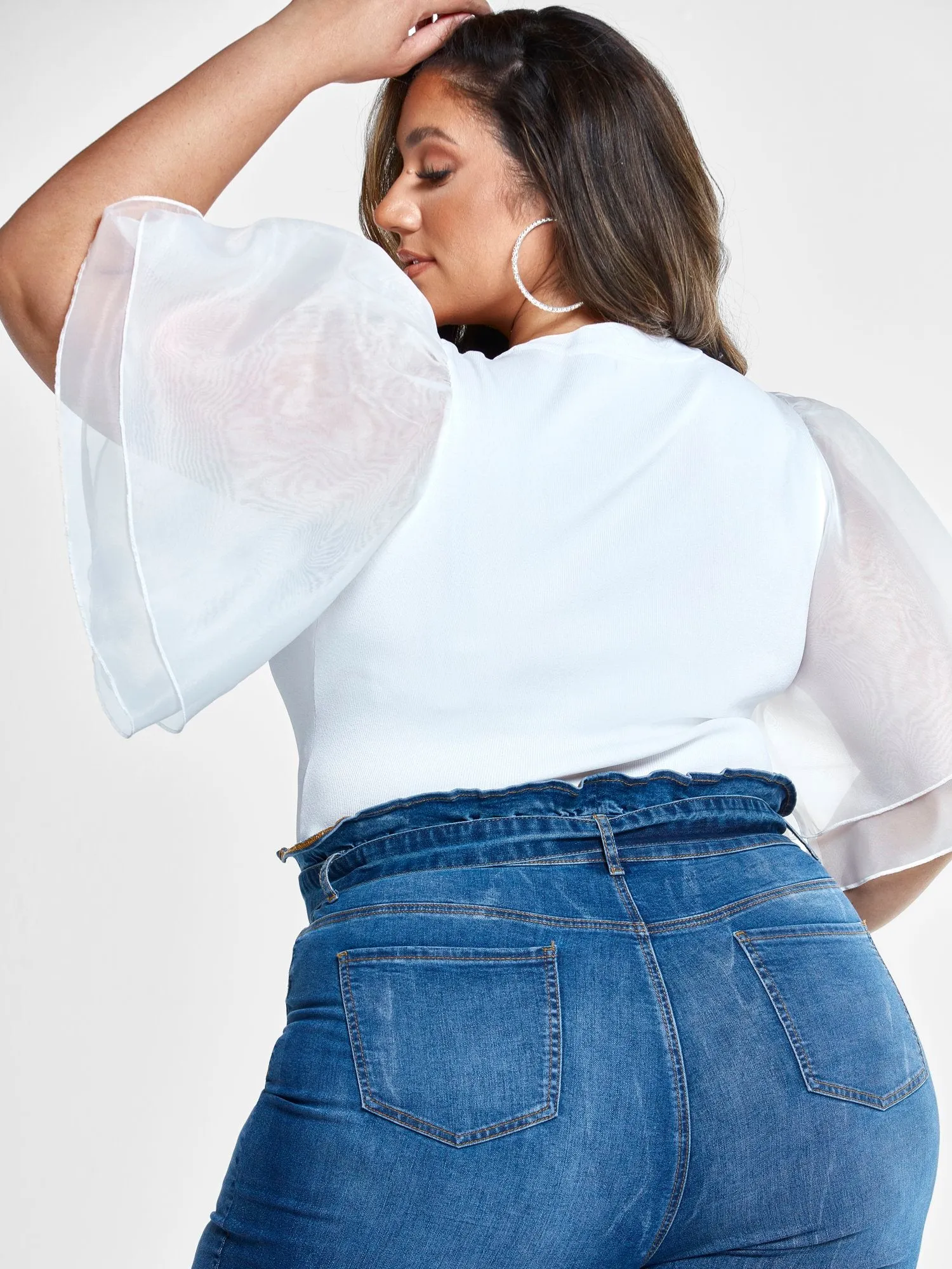 Tori Organza Sleeve Sweater