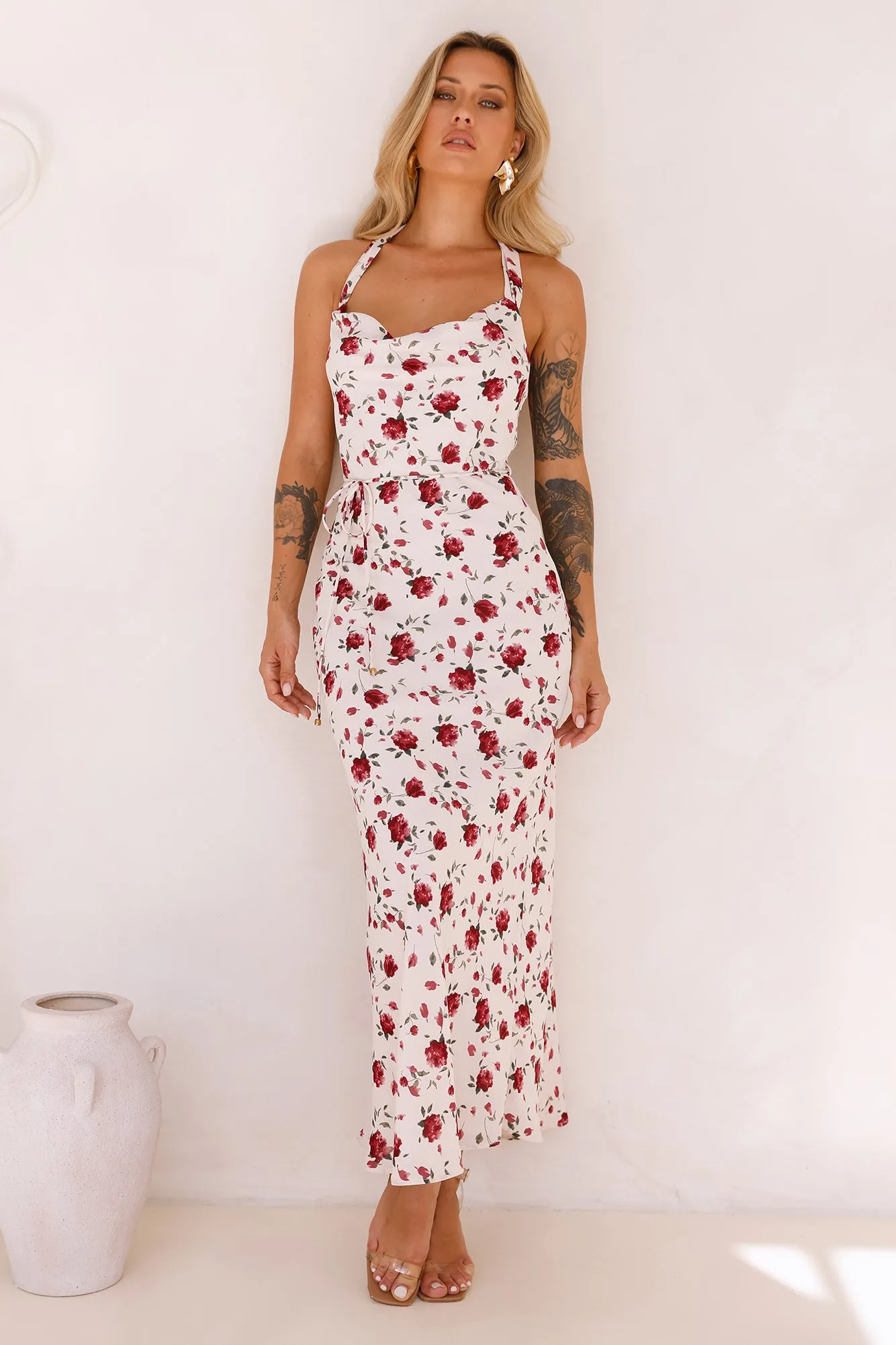 Valentine's Day Maxi Dress Beige