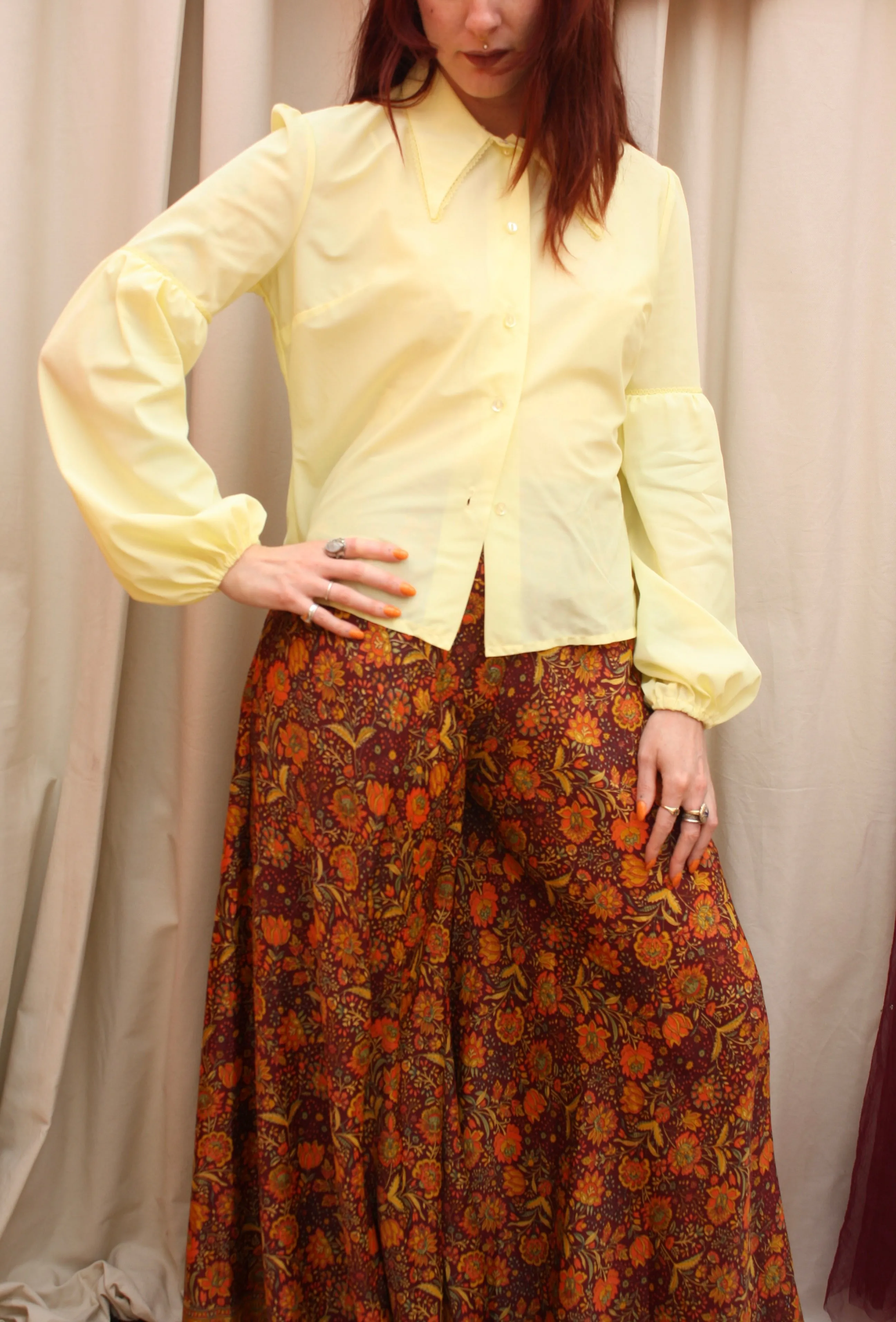 Vintage Buttercup Puff Sleeve Blouse
