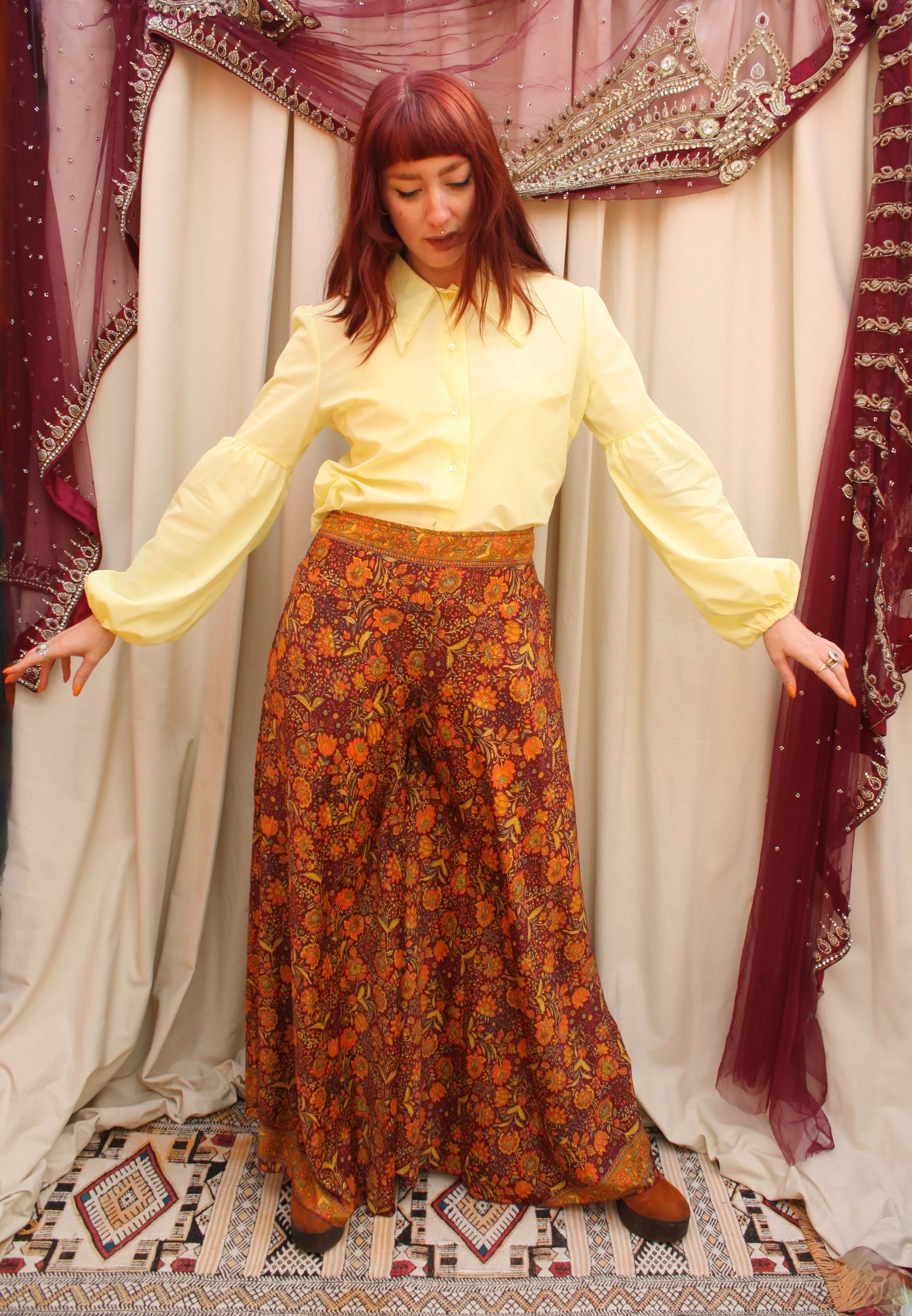 Vintage Buttercup Puff Sleeve Blouse