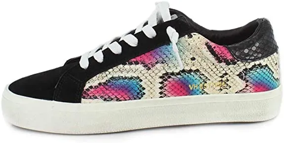 VINTAGE HAVANA Womens Faze Black Snake Sneaker - 6