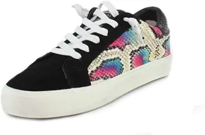 VINTAGE HAVANA Womens Faze Black Snake Sneaker - 6