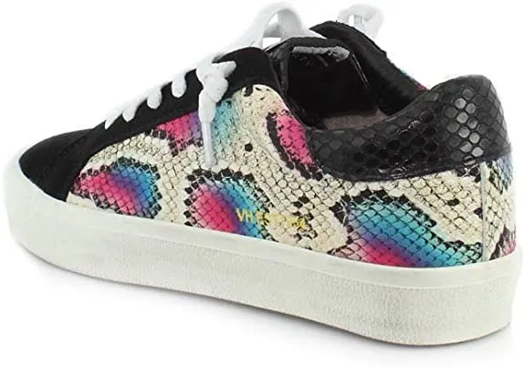 VINTAGE HAVANA Womens Faze Black Snake Sneaker - 6