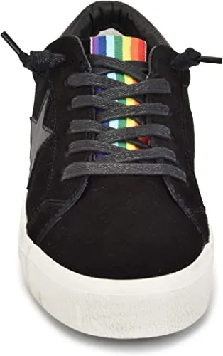 VINTAGE HAVANA Women's LA Stripes AD Star Accent Fashion Sneaker 6.5 M Black Rainbow