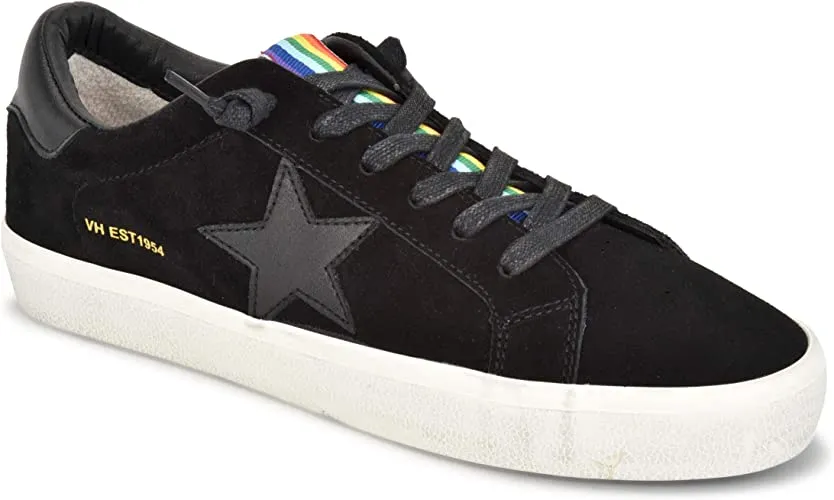 VINTAGE HAVANA Women's LA Stripes AD Star Accent Fashion Sneaker 6.5 M Black Rainbow