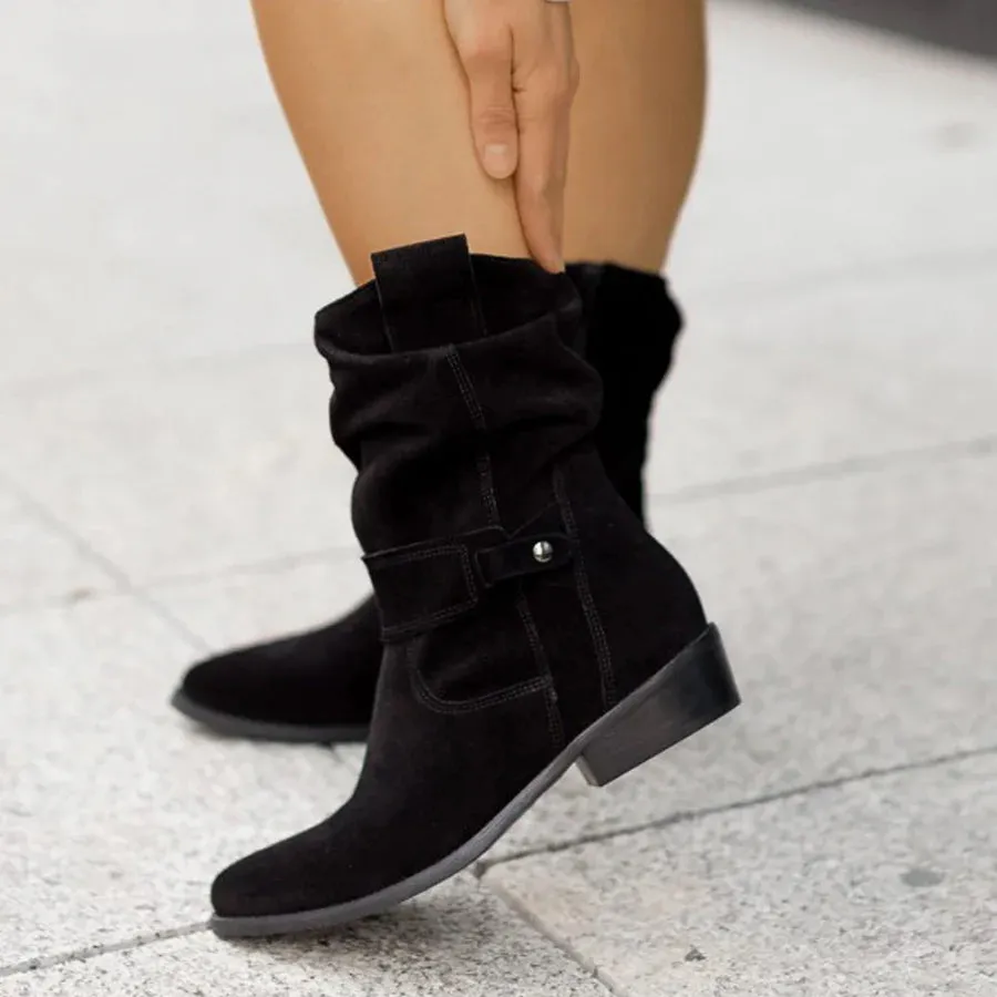 Vintage Style Suede Ankle Boots for Women