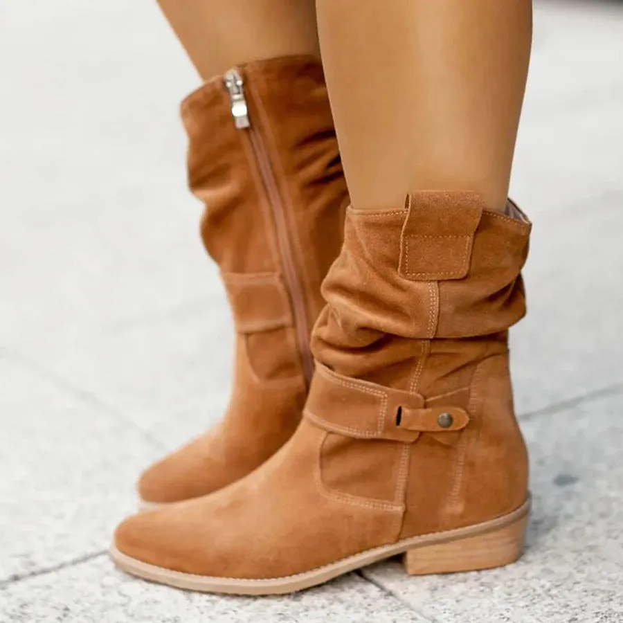 Vintage Style Suede Ankle Boots for Women