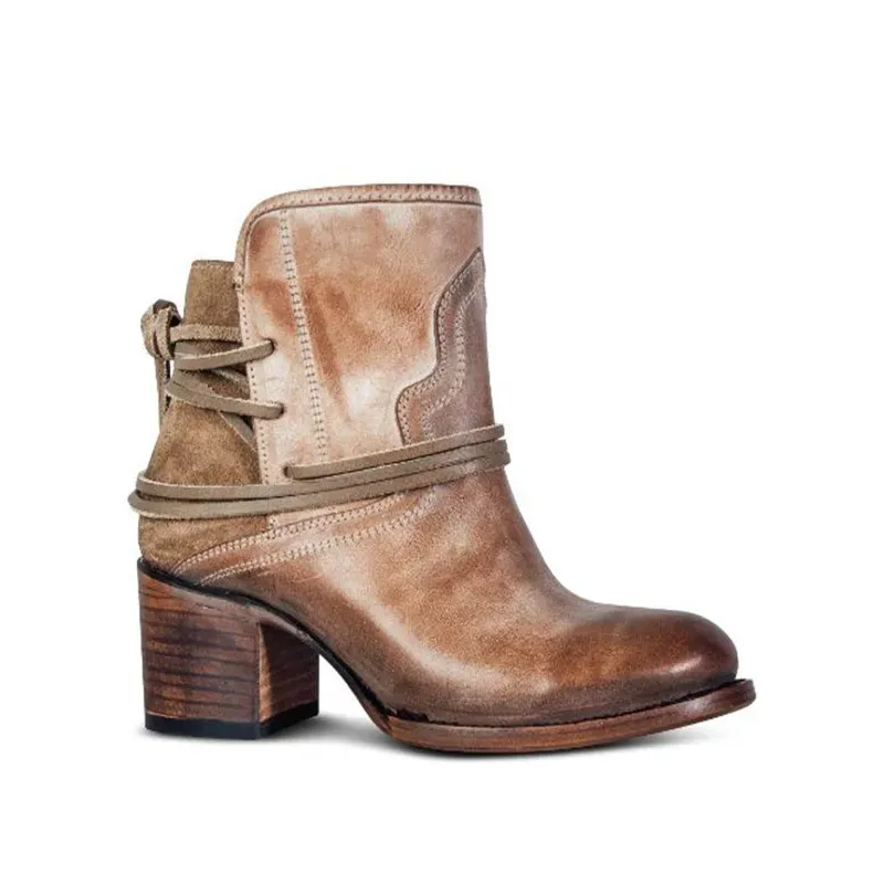 Vintage Women Vintage "Bohemian Lace-up" Short Boots