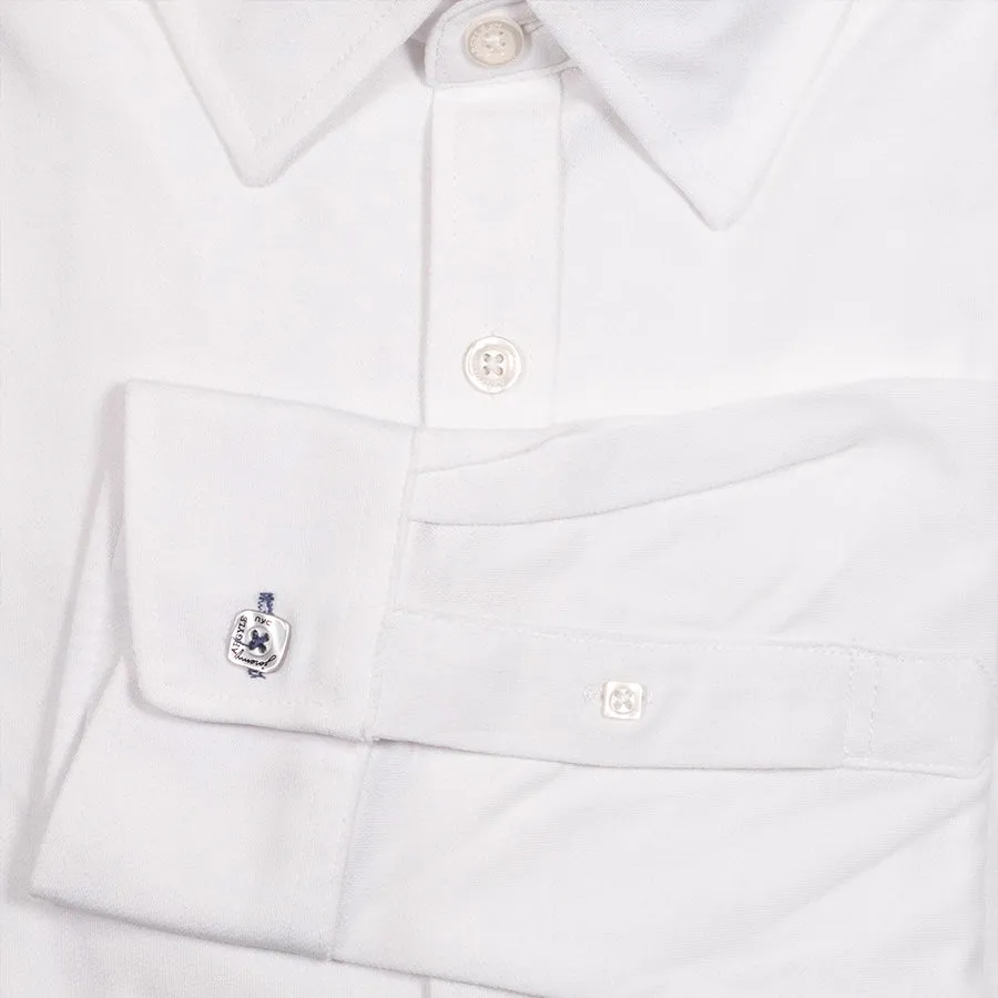 White 4-Way Stretch Shirt - Fitted Cut