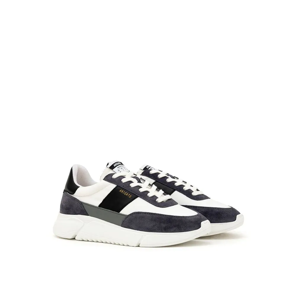 White Fabric And Leather Sneaker
