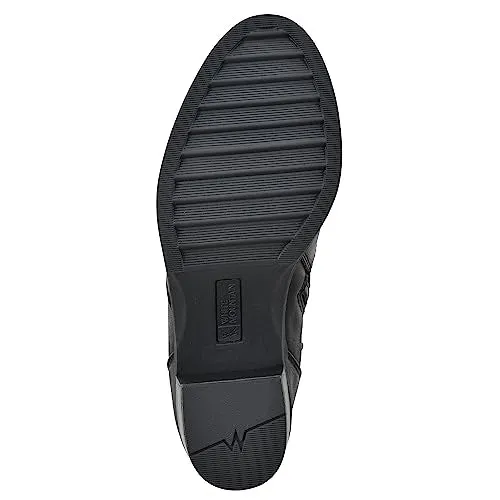 WHITE MOUNTAIN Women's Shoes Dessert Block Heel Bootie, Black/Smooth, 9 M