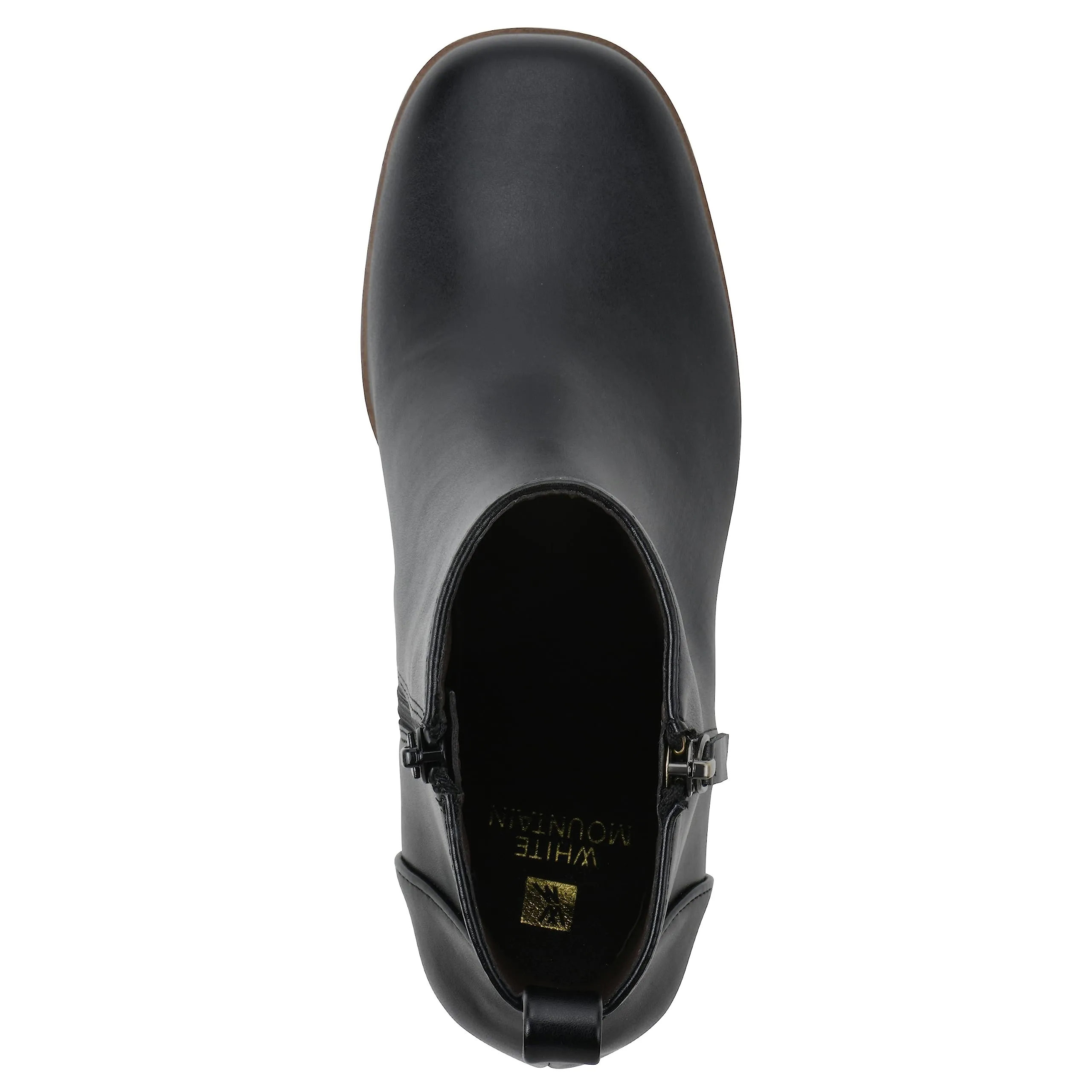 WHITE MOUNTAIN Women's Shoes Manito Stacked Heel Platform Bootie, Black/Smooth, 8.5 M