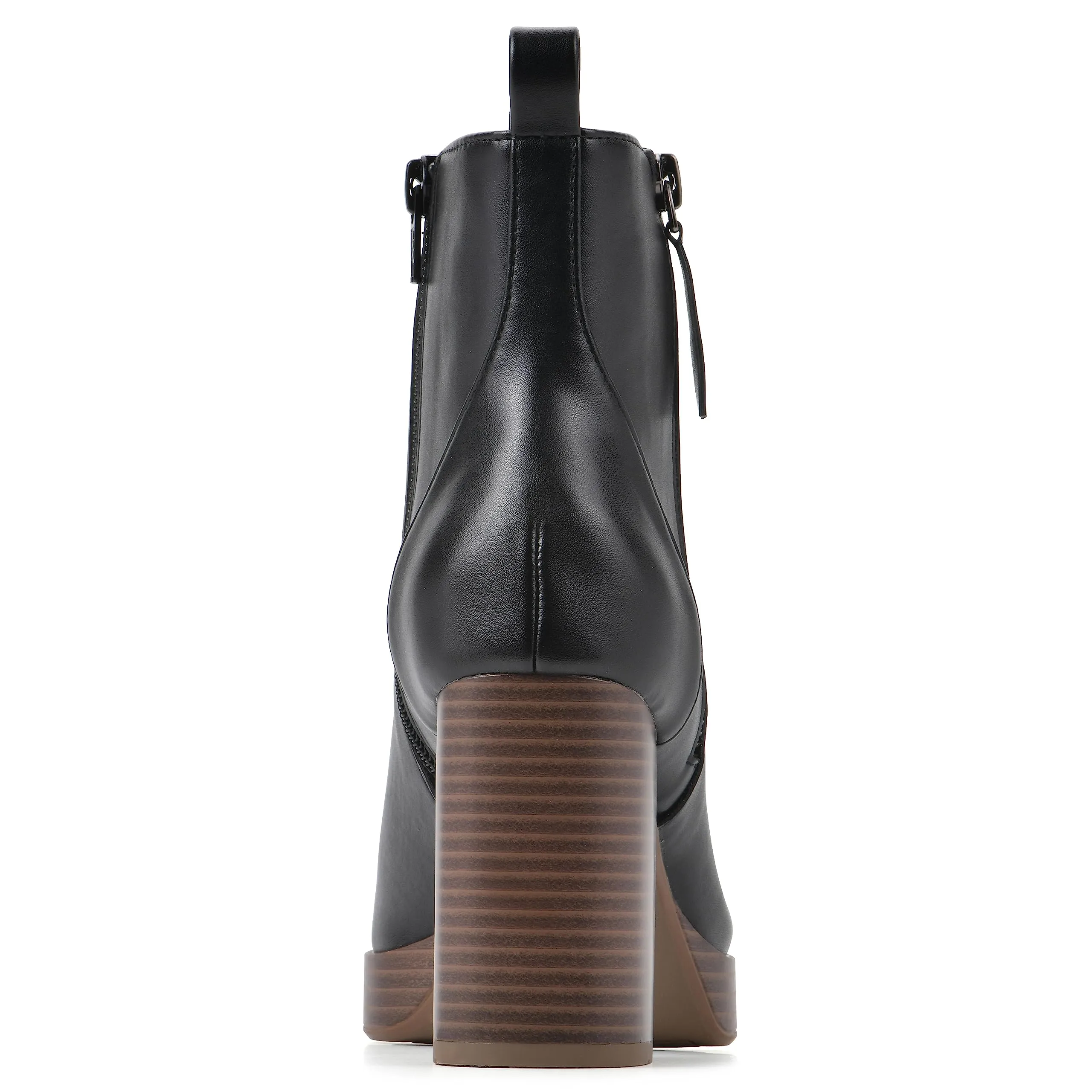 WHITE MOUNTAIN Women's Shoes Manito Stacked Heel Platform Bootie, Black/Smooth, 8.5 M