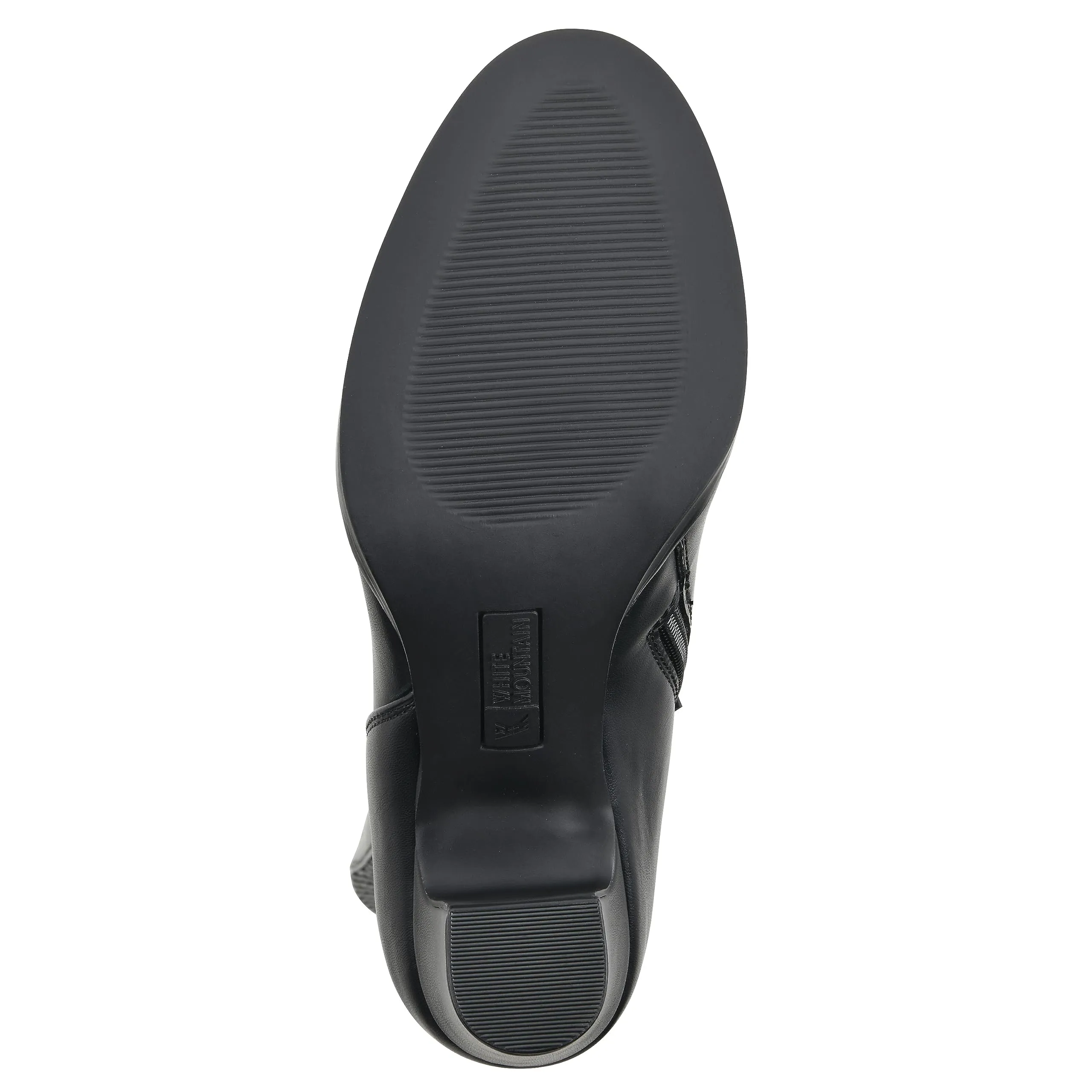 WHITE MOUNTAIN Women's Shoes Teals Block-Heeled Tall Boot, Black/Smooth, 11 M