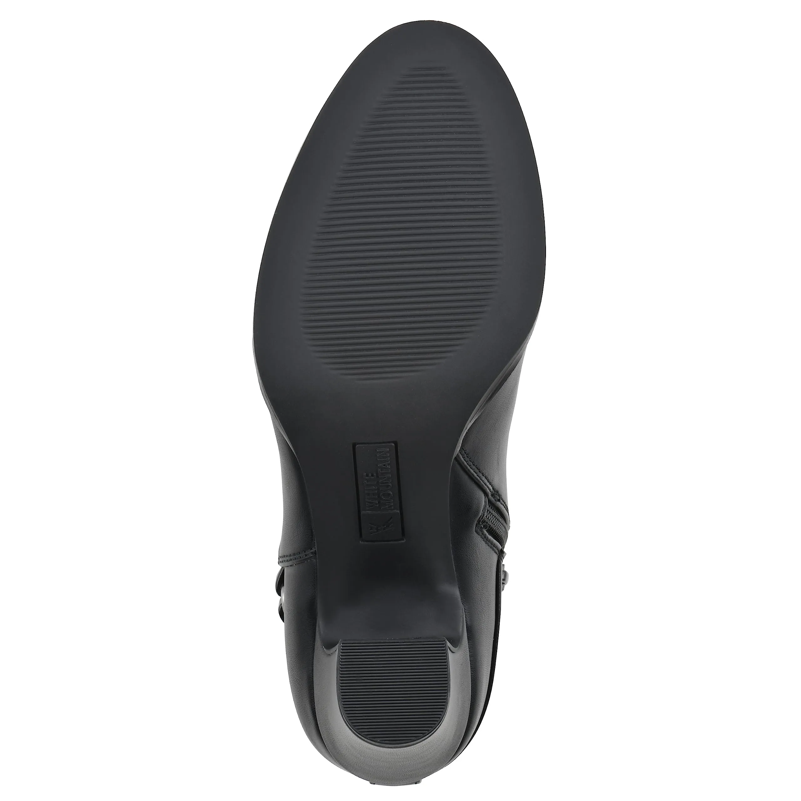 WHITE MOUNTAIN Women's Shoes Teaser Block Heel Bootie, Black/Smooth, 8.5 M