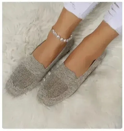 Women Mesh Square Toe Breathable Casual Shoes Halloween Autumn Daily Simple Hollow Out Flat Shoes Zapatos De Mujer 2024