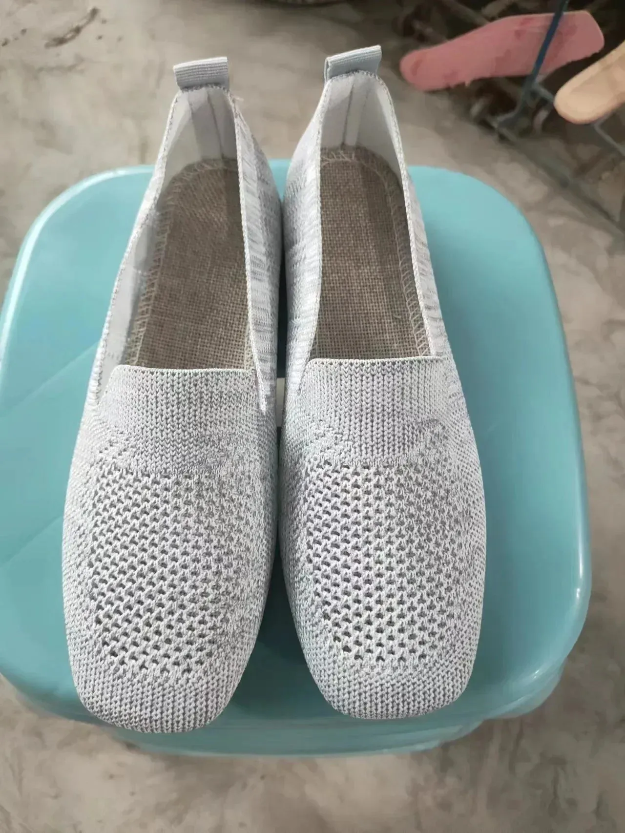 Women Mesh Square Toe Breathable Casual Shoes Halloween Autumn Daily Simple Hollow Out Flat Shoes Zapatos De Mujer 2024
