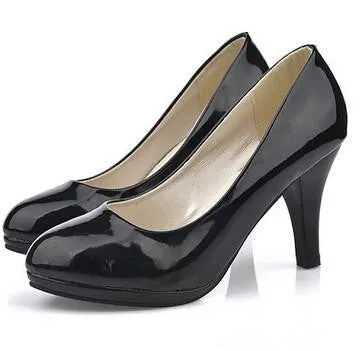Women Women Shoes 3 Color Black White Red Color PU Thin Heels Pumps Profession Pumps .DFGD-8807