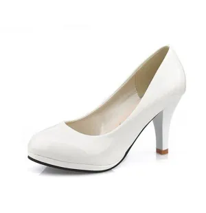 Women Women Shoes 3 Color Black White Red Color PU Thin Heels Pumps Profession Pumps .DFGD-8807