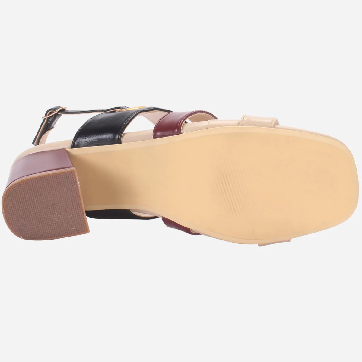 Womens "MICHELLE" Block Heeled Open Toe Sandals