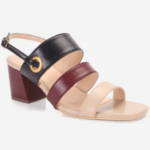 Womens "MICHELLE" Block Heeled Open Toe Sandals