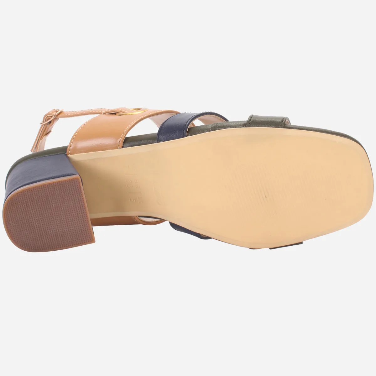 Womens "MICHELLE" Block Heeled Open Toe Sandals