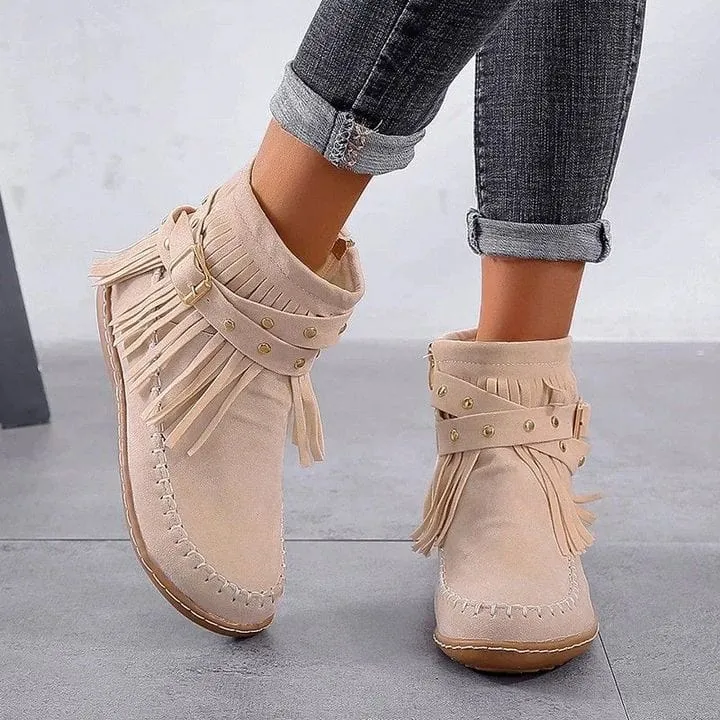 Women's Rivets  and Tassel Ankle Boots