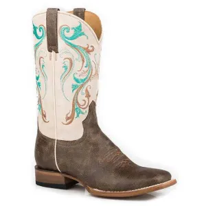 Women's Roper Carousuel Boots Handcrafted Brown