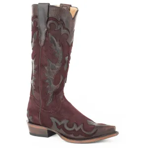 Women's Stetson Cora Leather Boots Handcrafted Burgundy