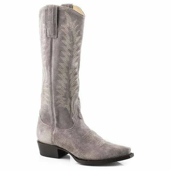 Women's Stetson Emme Suede Boots Handcrafted Gray