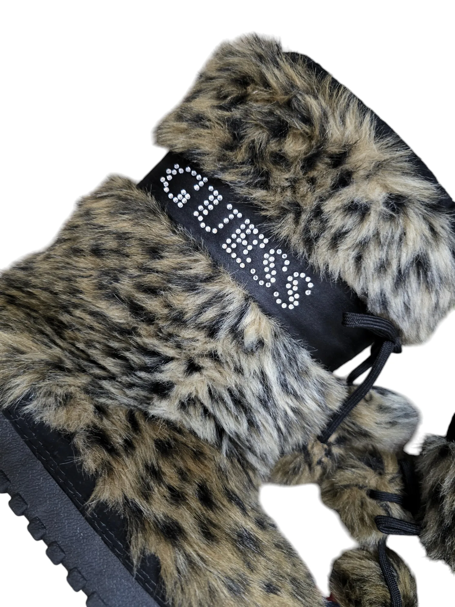 Y2k vintage léopard mcbling Guess fake fur boots
