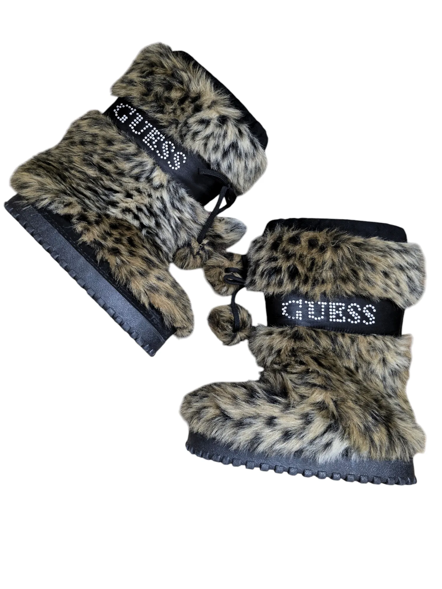 Y2k vintage léopard mcbling Guess fake fur boots